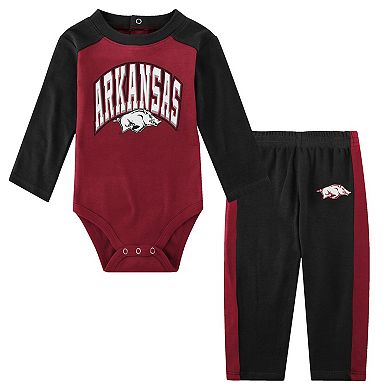 Infant Black Arkansas Razorbacks Rookie Of The Year Long Sleeve Bodysuit and Pants Set