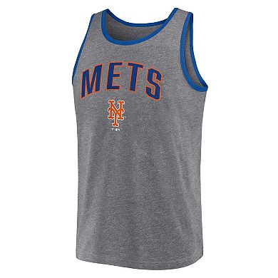 Men's Profile Heather Charcoal New York Mets Big & Tall Arch Over Logo Tank Top