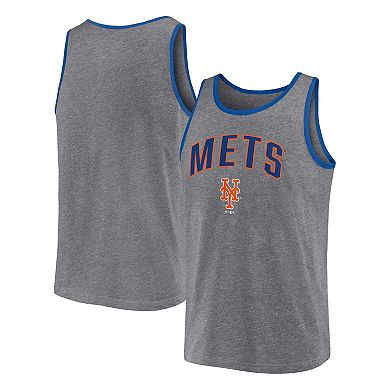 Men's Profile Heather Charcoal New York Mets Big & Tall Arch Over Logo Tank Top