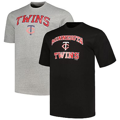 Men's Profile Black/Heather Gray Minnesota Twins Big & Tall T-Shirt Combo Pack