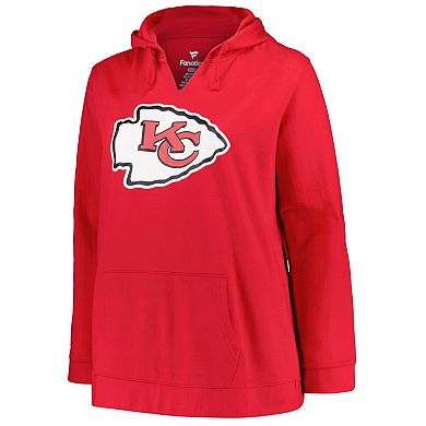 Women's Profile Patrick Mahomes Red Kansas City Chiefs Plus Size Player Name & Number Pullover Hoodie