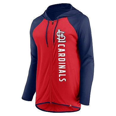 Women's Fanatics Branded Red/Navy St. Louis Cardinals Forever Fan Full-Zip Hoodie Jacket