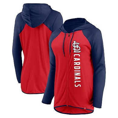 Women's Fanatics Branded Red/Navy St. Louis Cardinals Forever Fan Full-Zip Hoodie Jacket