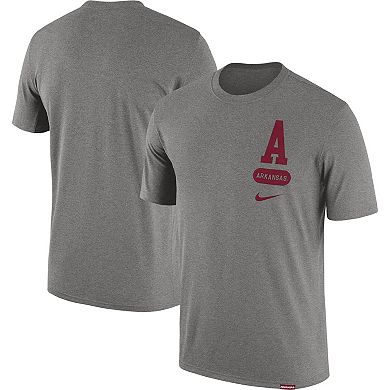 Men's Nike  Heather Gray Arkansas Razorbacks Campus Letterman Tri-Blend T-Shirt