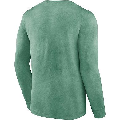 Men's Fanatics Branded  Kelly Green Philadelphia Eagles Washed Primary Long Sleeve T-Shirt