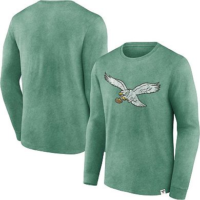 Men's Fanatics Branded  Kelly Green Philadelphia Eagles Washed Primary Long Sleeve T-Shirt