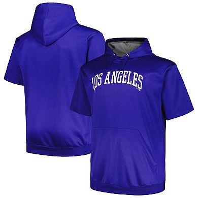 Men's Profile Royal Los Angeles Dodgers Big & Tall Contrast Short Sleeve Pullover Hoodie