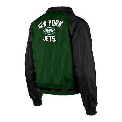 Women's New Era Green New York Jets Coaches Raglan Full-Snap Jacket
