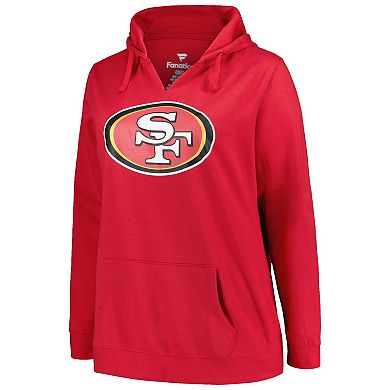 Women's Profile Deebo Samuel Scarlet San Francisco 49ers Plus Size Player Name & Number Pullover Hoodie