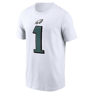 Men's Nike Jalen Hurts  White Philadelphia Eagles  Player Name & Number T-Shirt