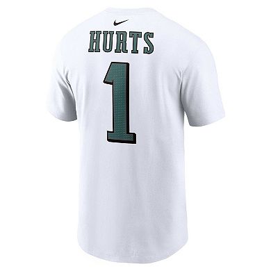 Men's Nike Jalen Hurts  White Philadelphia Eagles  Player Name & Number T-Shirt