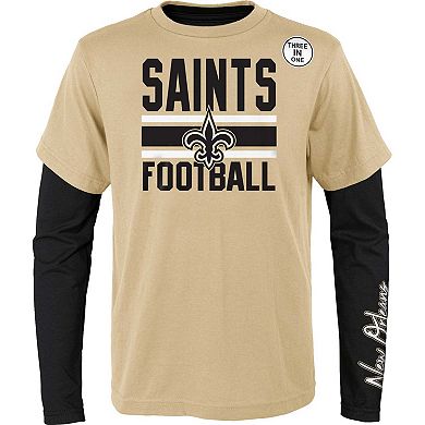 Youth Gold/Black New Orleans Saints Fan Fave T-Shirt Combo Set