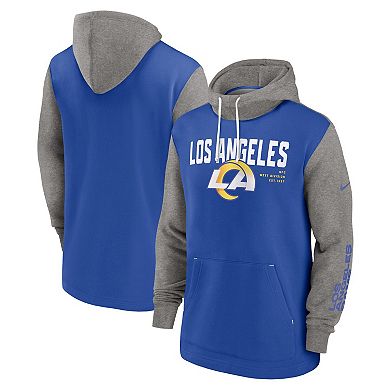 Men's Nike Royal Los Angeles Rams Fashion Color Block Pullover Hoodie