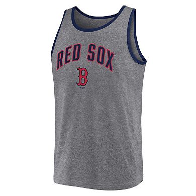 Men's Profile Heather Charcoal Boston Red Sox Big & Tall Arch Over Logo Tank Top