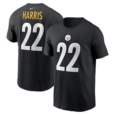 Men's Nike Najee Harris Black Pittsburgh Steelers Player Name & Number T-Shirt