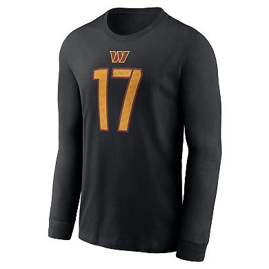 Men's Nike Terry McLaurin Black Washington Commanders Player Name & Number Long Sleeve T-Shirt