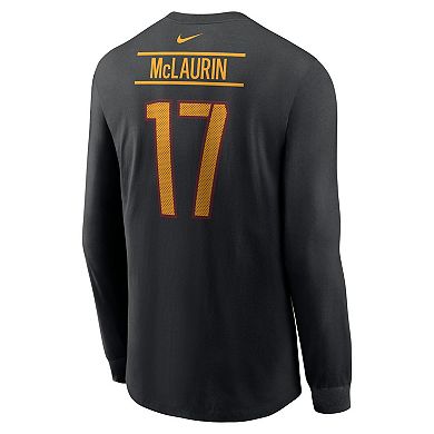 Men's Nike Terry McLaurin Black Washington Commanders Player Name & Number Long Sleeve T-Shirt