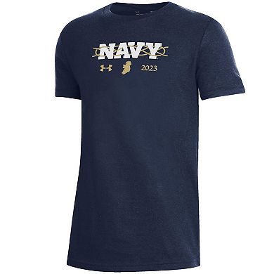 Youth Under Armour  Navy Navy Midshipmen 2023 Aer Lingus College Football Classic Performance Cotton T-Shirt