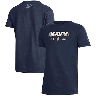 Youth Under Armour  Navy Navy Midshipmen 2023 Aer Lingus College Football Classic Performance Cotton T-Shirt