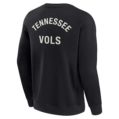 Unisex Fanatics Signature Black Tennessee Volunteers Super Soft Pullover Crew Sweatshirt