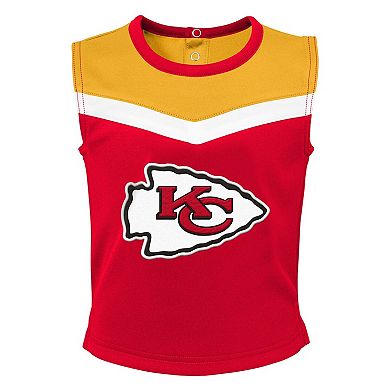 Girls Toddler  Red Kansas City Chiefs Spirit Cheer Two-Piece Cheerleader Set with Bloomers