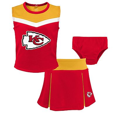 Girls Toddler  Red Kansas City Chiefs Spirit Cheer Two-Piece Cheerleader Set with Bloomers