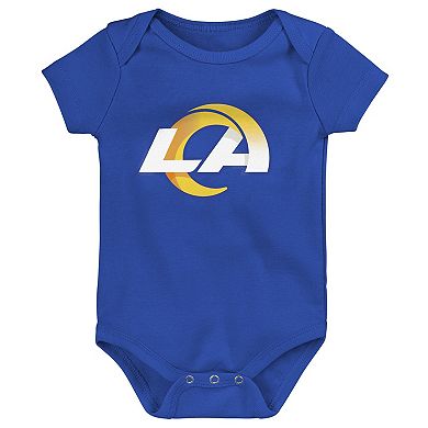 Infant Royal/Gold/Gray Los Angeles Rams Born to Be 3-Pack Bodysuit Set