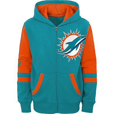 Preschool  Aqua Miami Dolphins Stadium Color Block Full-Zip Hoodie