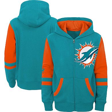 Preschool  Aqua Miami Dolphins Stadium Color Block Full-Zip Hoodie