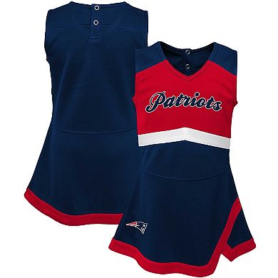 Girls Infant Navy New England Patriots Cheer Captain Jumper Dress