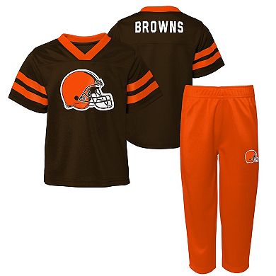 Toddler Brown Cleveland Browns Red Zone Jersey & Pants Set