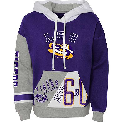 Girls Youth Purple LSU Tigers True Fan Soft Fleece Pullover Hoodie