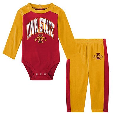 Infant Gold Iowa State Cyclones Rookie Of The Year Long Sleeve Bodysuit and Pants Set
