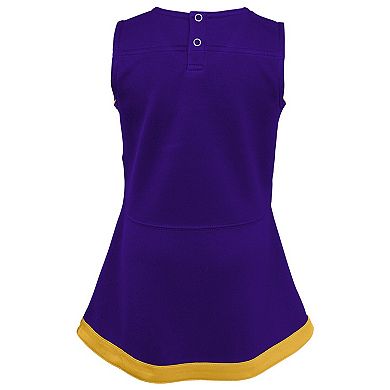 Girls Preschool Purple Minnesota Vikings Two-Piece Cheer Captain Jumper Dress with Bloomers Set