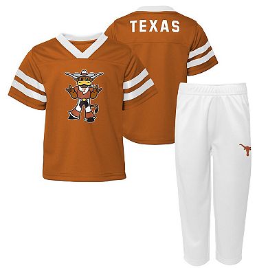 Infant Texas Orange Texas Longhorns Two-Piece Red Zone Jersey & Pants Set