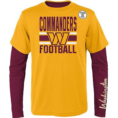 Youth Gold/Burgundy Washington Commanders Fan Fave T-Shirt Combo Set
