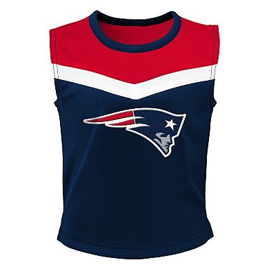 Girls Youth Navy New England Patriots Spirit Two-Piece Cheerleader Set