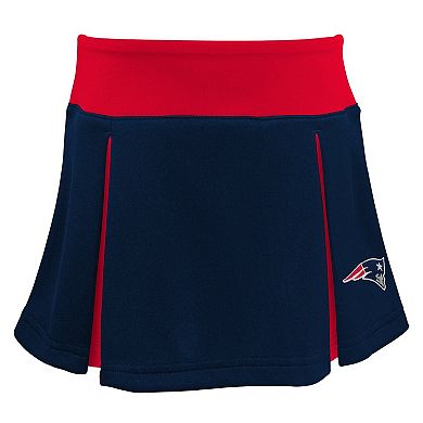 Girls Youth Navy New England Patriots Spirit Two-Piece Cheerleader Set