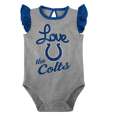 Girls Newborn & Infant  Royal/Gray Indianapolis Colts Spread the Love 2-Pack Bodysuit Set