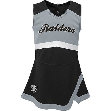Girls Infant Black Las Vegas Raiders Cheer Captain Jumper Dress