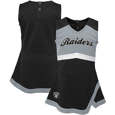 Girls Infant Black Las Vegas Raiders Cheer Captain Jumper Dress