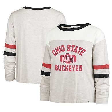 Women's '47 Oatmeal Ohio State Buckeyes All Class Lena Long Sleeve T-Shirt