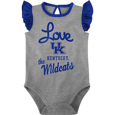 Girls Newborn & Infant Royal/Gray Kentucky Wildcats Spread the Love 2-Pack Bodysuit Set