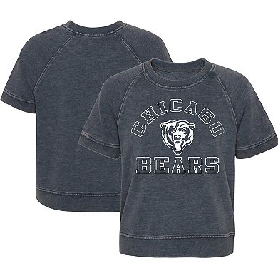 Girls Juniors Heather Charcoal Chicago Bears Cheer Squad Raglan T-Shirt