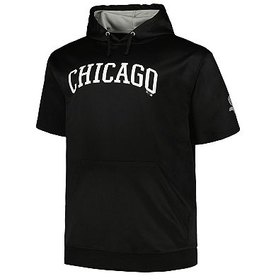Men's Profile Black Chicago White Sox Big & Tall Contrast Short Sleeve Pullover Hoodie