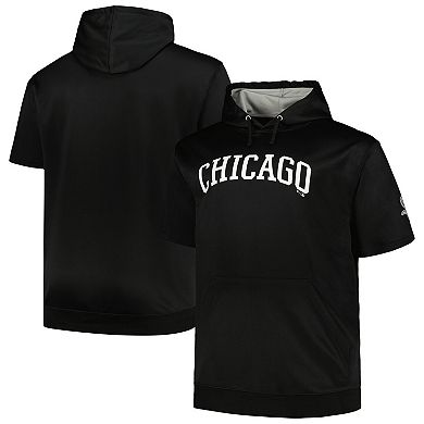 Men's Profile Black Chicago White Sox Big & Tall Contrast Short Sleeve Pullover Hoodie