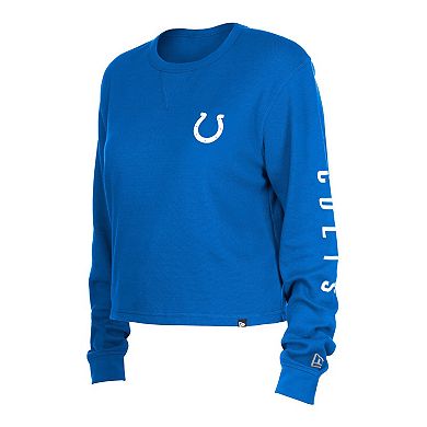 Women's New Era  Royal Indianapolis Colts Thermal Crop Long Sleeve T-Shirt