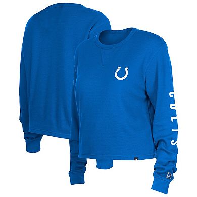 Women's New Era  Royal Indianapolis Colts Thermal Crop Long Sleeve T-Shirt