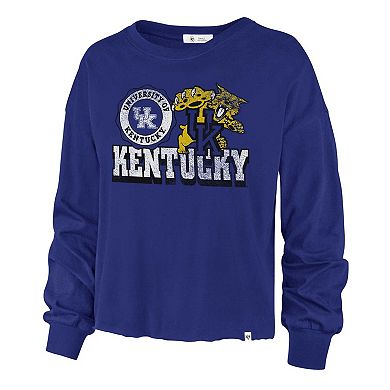 Women's '47 Royal Kentucky Wildcats Bottom Line Parkway Long Sleeve T-Shirt