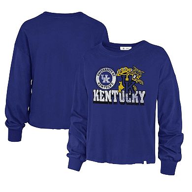 Women's '47 Royal Kentucky Wildcats Bottom Line Parkway Long Sleeve T-Shirt